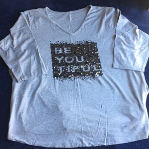 Avenue “Beyoutiful” sequin tee
